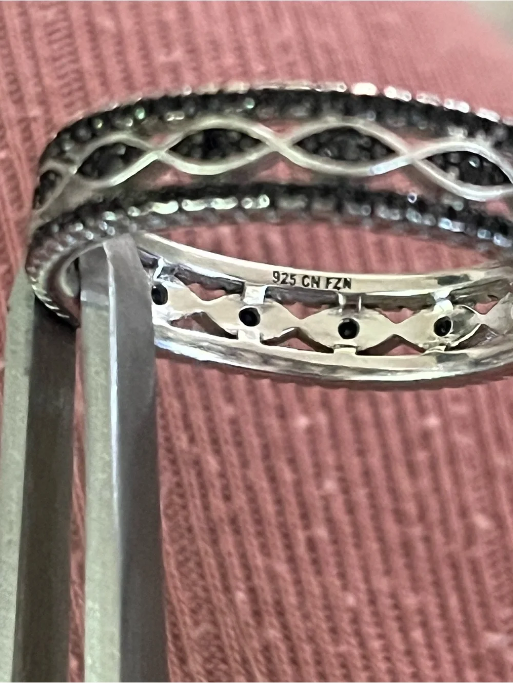 Sterling Silver Black Spinel Infinity Band Ring